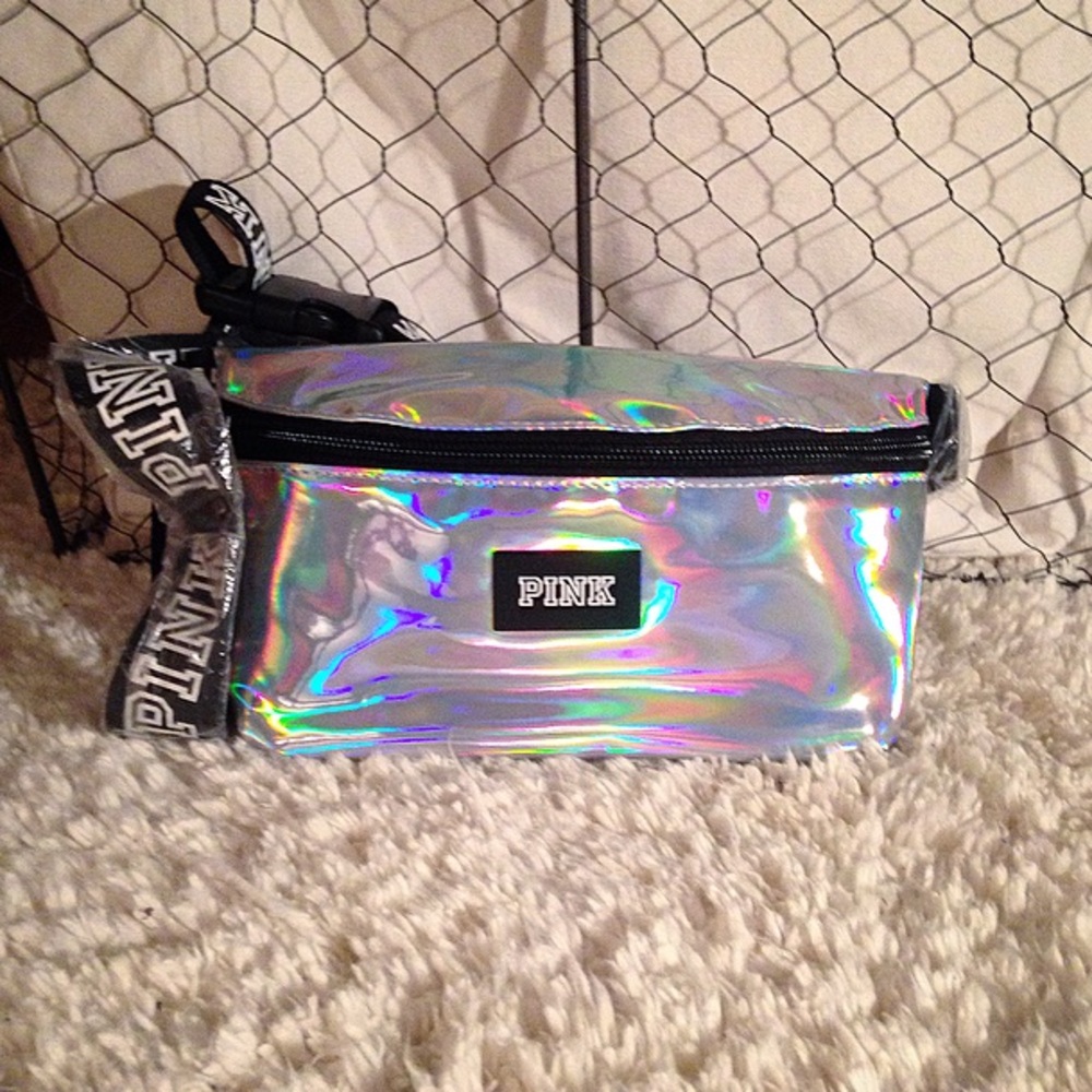 Pink Iridescent Fanny Pack NWOT Rainbow festival